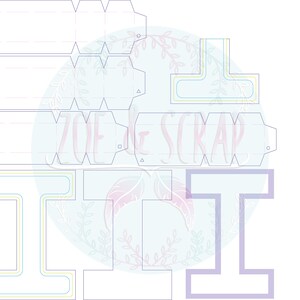 Letra I mayúscula 3D archivo de corte PNG,SVG y EPS, comprimido en un archivo .zip 4 decoraciones en 1
