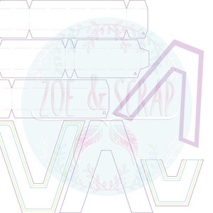 Letra V mayúscula 3D archivo de corte PNG,SVG y EPS, comprimido en un archivo .zip