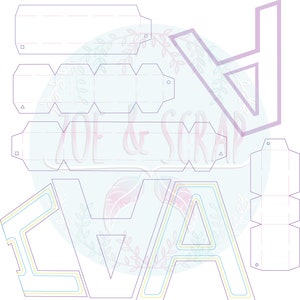 Letra A mayúscula 3D archivo de corte PNG,SVG y EPS, comprimido en un archivo .zip 4 decoraciones en 1