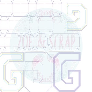 Letra G mayúscula 3D archivo de corte PNG,SVG y EPS, comprimido en un archivo .zip 4 decoraciones en 1