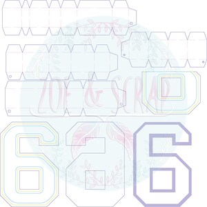 Number 6 in 3D PNG,SVG and EPS cut file, compressed into a .zip