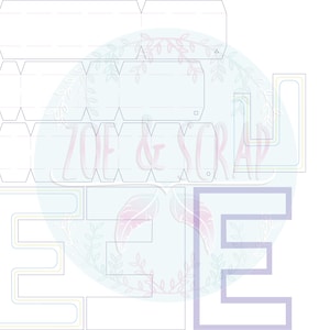 Letra E mayúscula 3D archivo de corte PNG,SVG y EPS, comprimido en un archivo .zip 4 decoraciones en 1