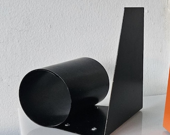 Vintage 60s  Design Centre London Matte Black Enameled Steel Bookworm Book Stand -