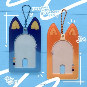 Kleiner blauer Hund Acryl PC Halter | Kpop Fotokartenhalter