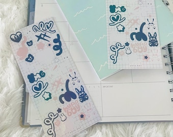 Y2K Bunny Deco Sheet | Kpop Polco Stickers