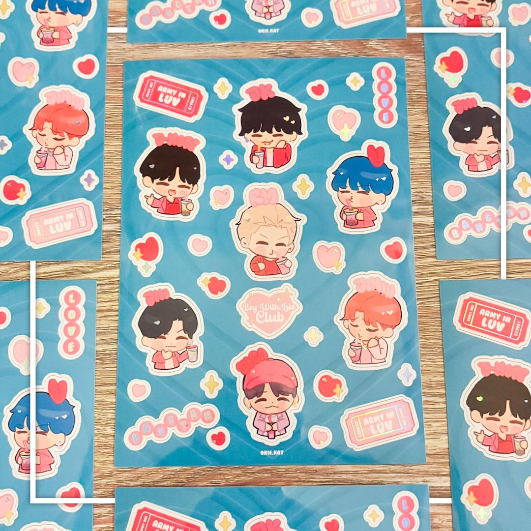 Boy With Luv Holographic Sticker Sheet | BTS Bujo - Etsy