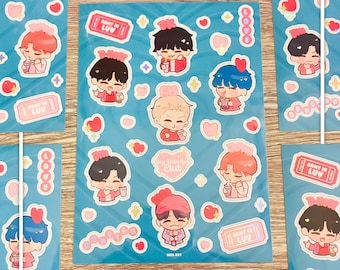 Boy With Luv Holographic Sticker Sheet | Kpop Bujo
