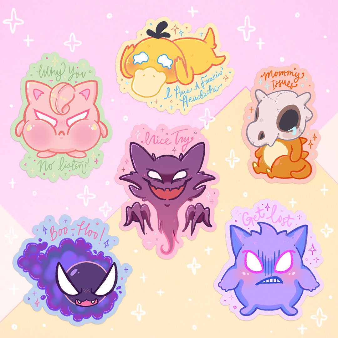 Angsty Poke Friends Poke Stickers - Etsy