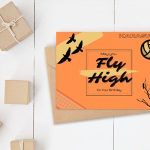 Cartão de aniversário do anime Haikyu