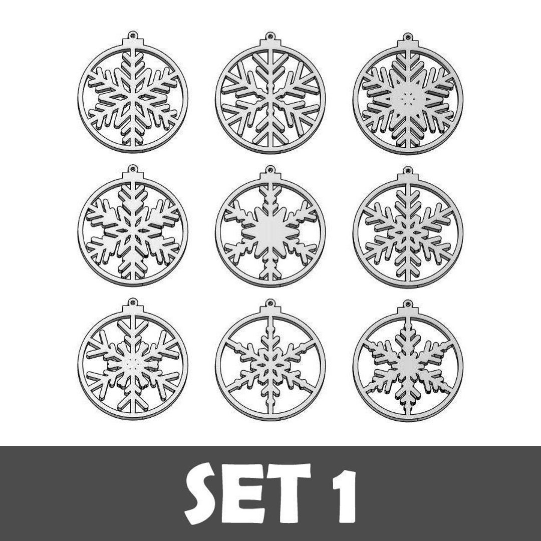 Christmas Ornaments Laser Cut File Instant Download SVG Etsy