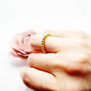 Pearl ring gold, ring, golden ring, golden pearl ring, gift, jewelry gold, elastic ring, pearl ring, pearl-like