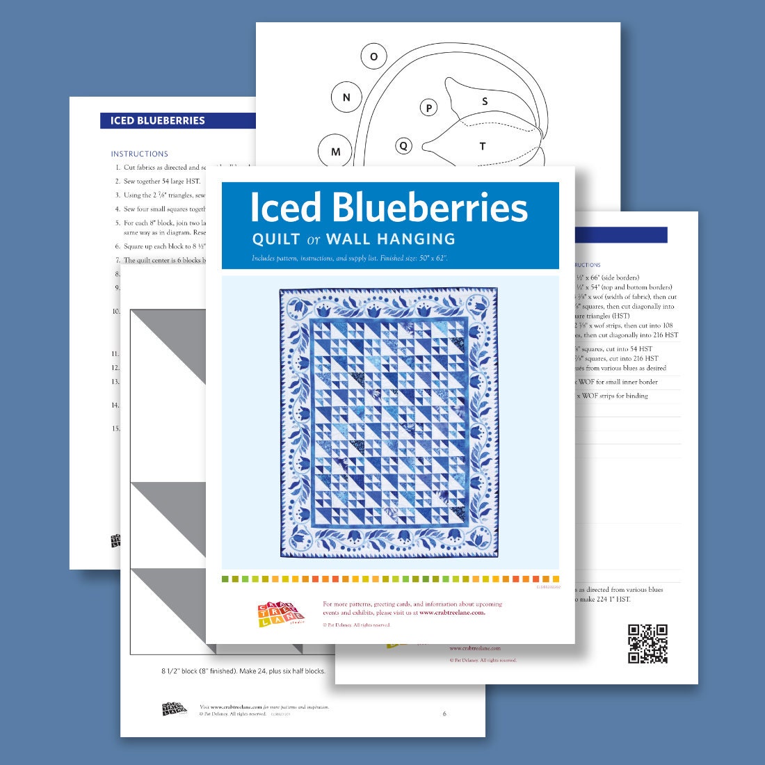 Sewing & Fiber Iced Blueberries quilt pattern PDF download Craft