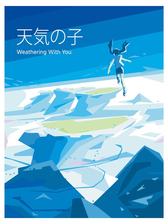 Weathering With You, Minimalist Inspired Movie Poster, Anime Wall