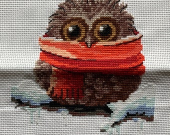 Snowy Owl cross stitch art