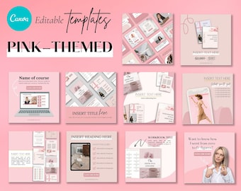 30 Pink-Themed Instagram Product Promo Canva Templates for Coaches | Course Creators