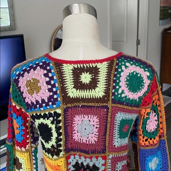 Vintage 1990s Y2K Express Patchwork Crochet Top - image 8