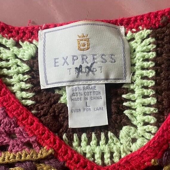 Vintage 1990s Y2K Express Patchwork Crochet Top - image 10