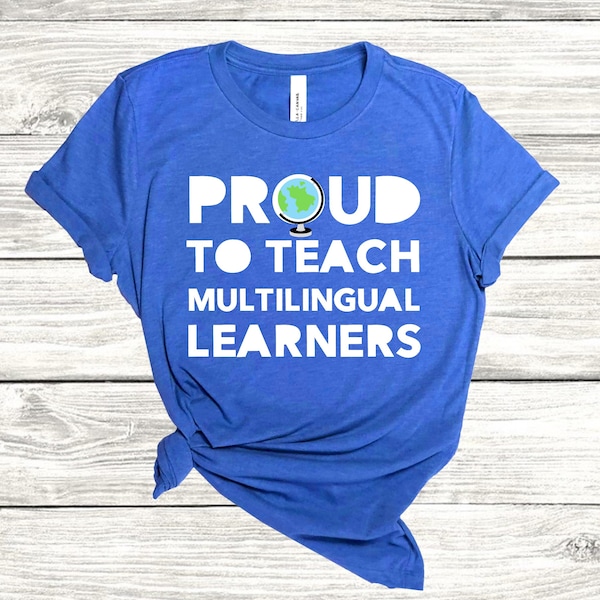 Trots om meertalige leerlingen unisex jersey T-shirt met korte mouwen tee-leraar tee ESL TESOL EFL Engelse taalleerder te onderwijzen
