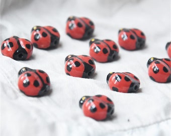 Ceramic shaped beads porcelain insect beetle porcelain beads hand-painted ceramic beads bracelet accessories