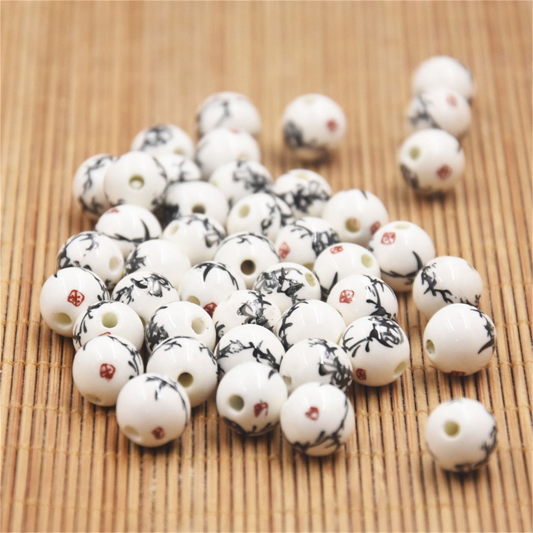 Handmade Decal Ceramic Beads Porcelain Jewelry Accessories Necklace