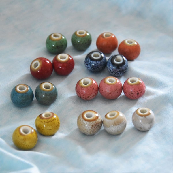 Ceramic round beads porcelain beads colored bracelet beads candy colored beads rainbow colored porcelain beads hand-made beads accessories