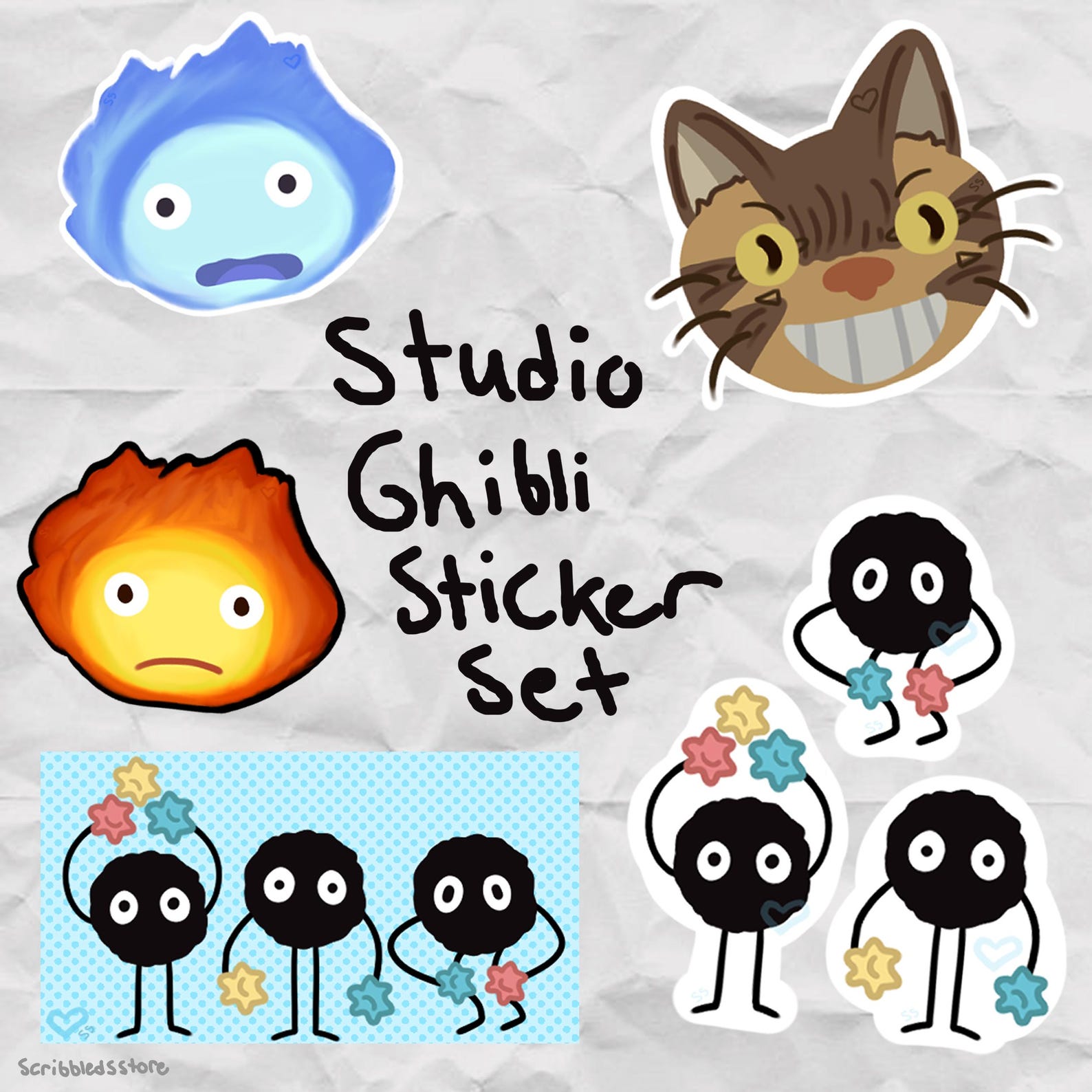 Waterproof Studio Ghibli Sticker Set - Etsy