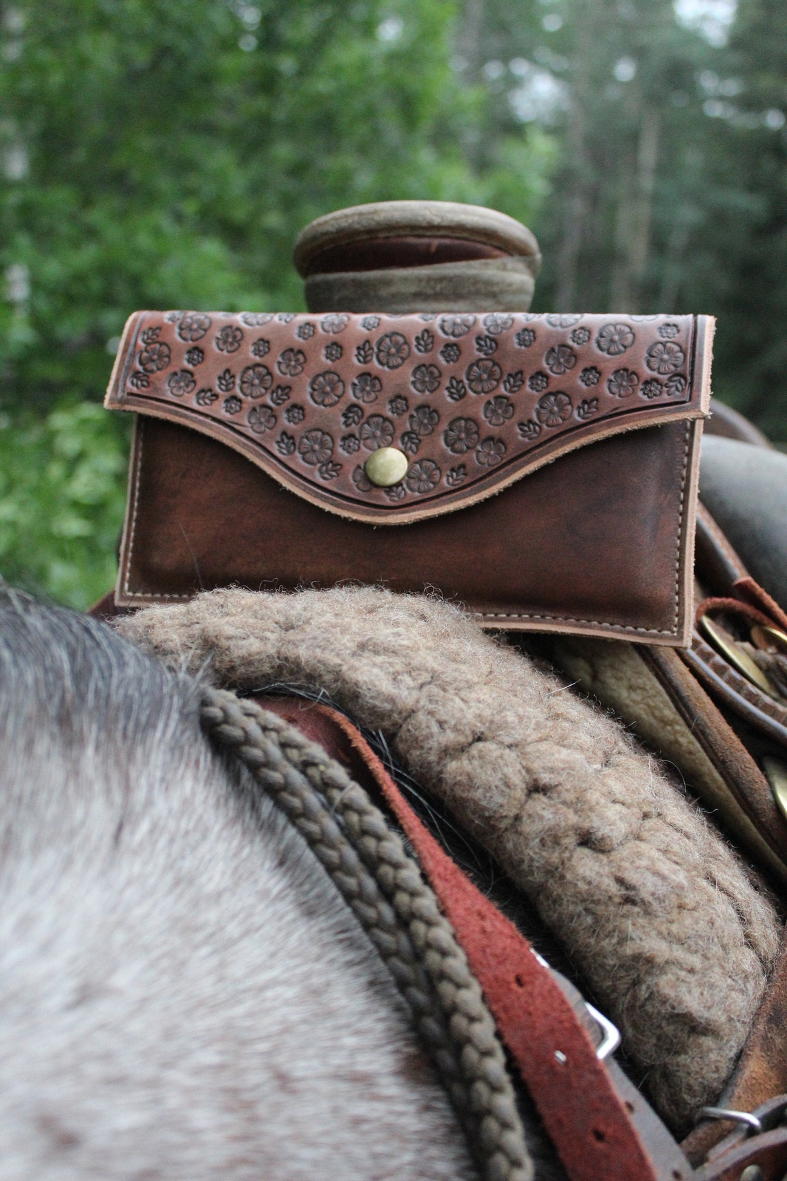Saddle Cell Phone Holder Western Leather Etsy