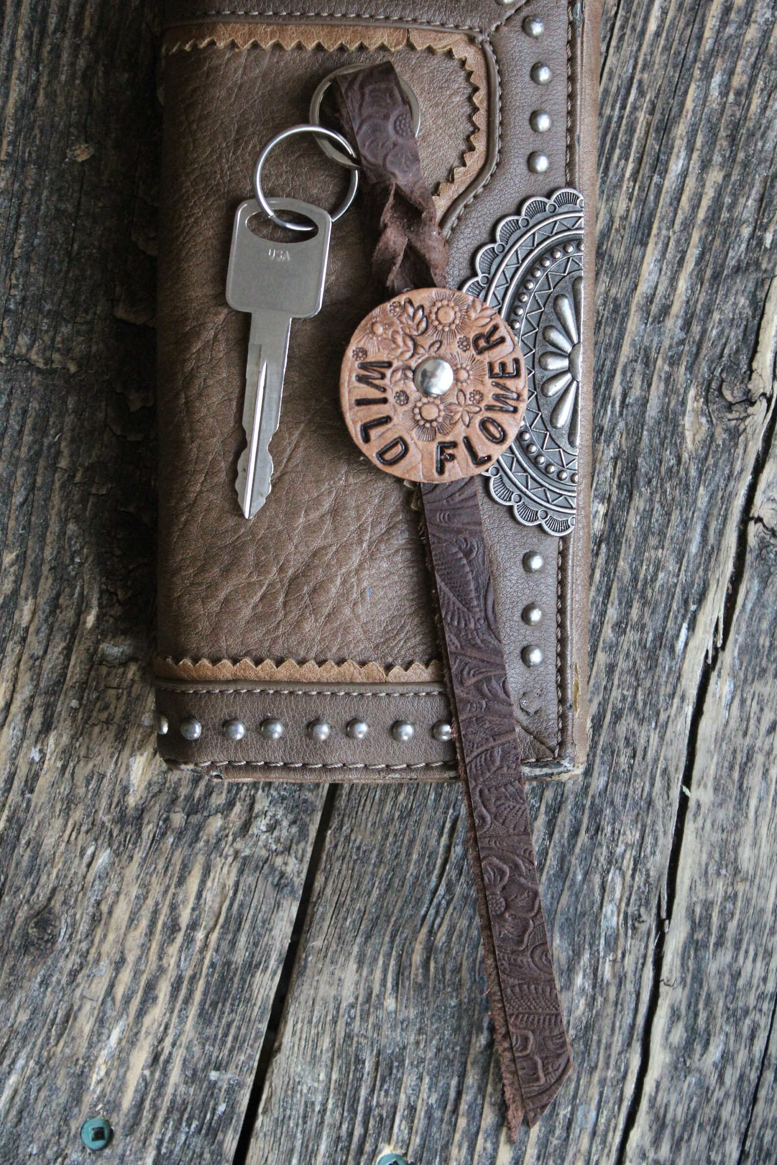 Western Leather Keychain Etsy
