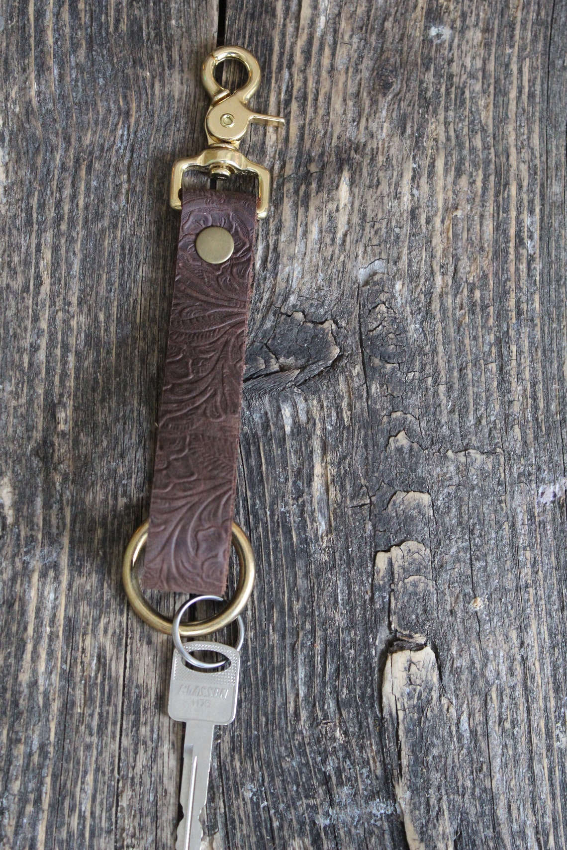 Western Leather Wristlet Keychain Etsy