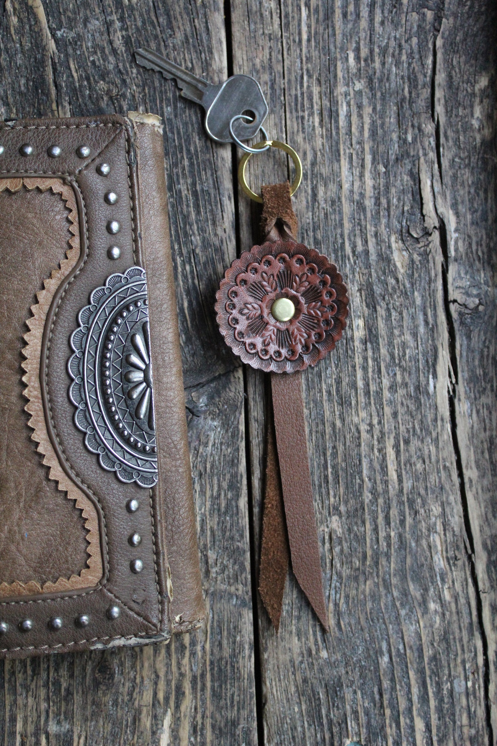 Western Leather Keychains Etsy