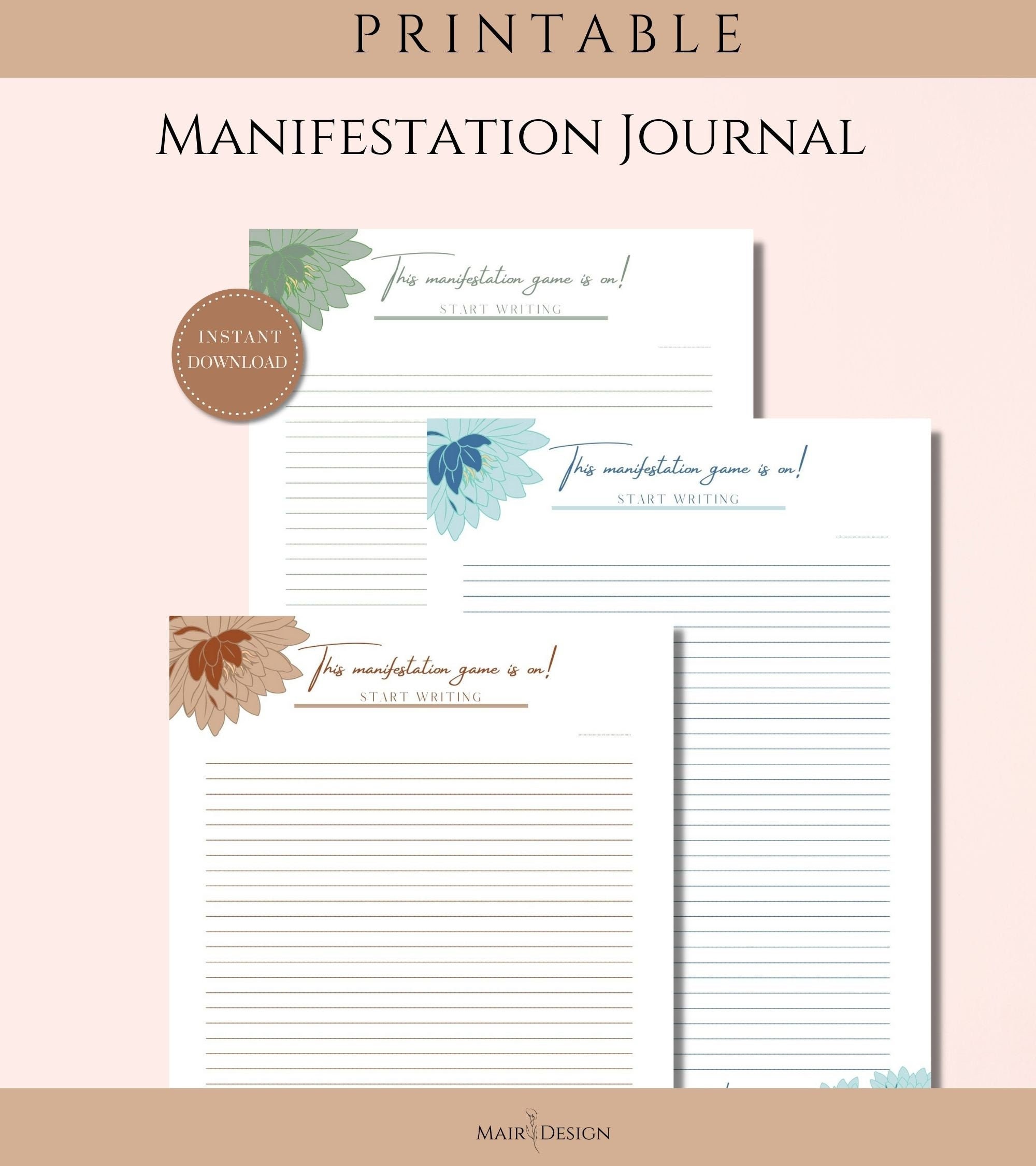 369 manifest Method journal printable for manifesting your Etsy