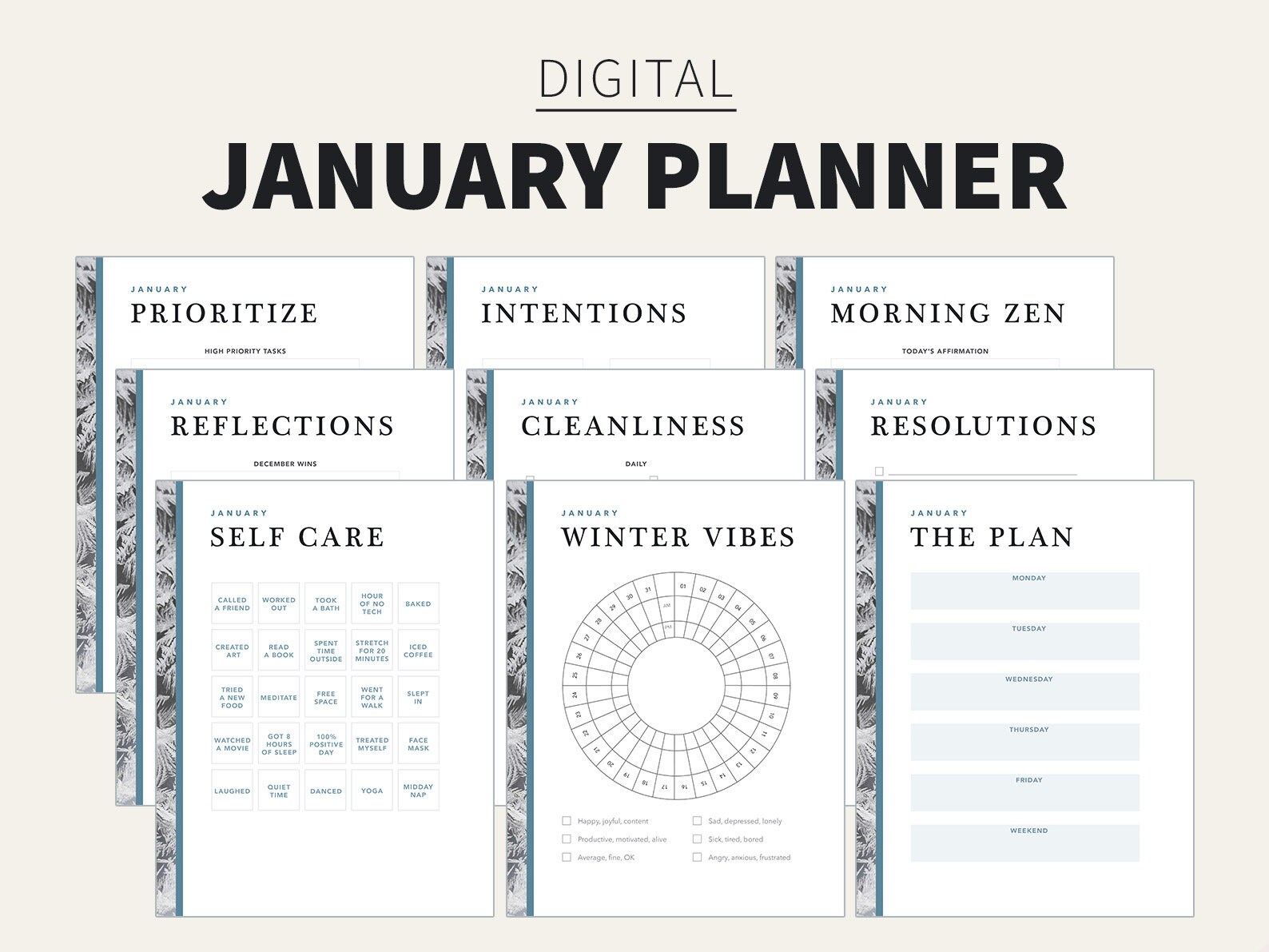 January Self Care Journal, Self Care Planner Etsy