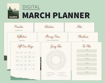 March Self Care Journal, Self Care Planner