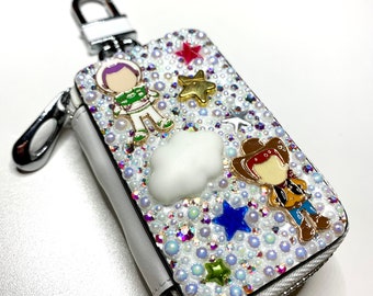 Pearl Rhinestone Key Case: "Toy Story" Inspired Bling Key Fob