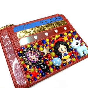 Princess Rhinestone Keychain Wallet // ID Holder Bling // Card Holder // Key Flair // Travel Wristlet // Mini Wallet // Minimalist Wallet
