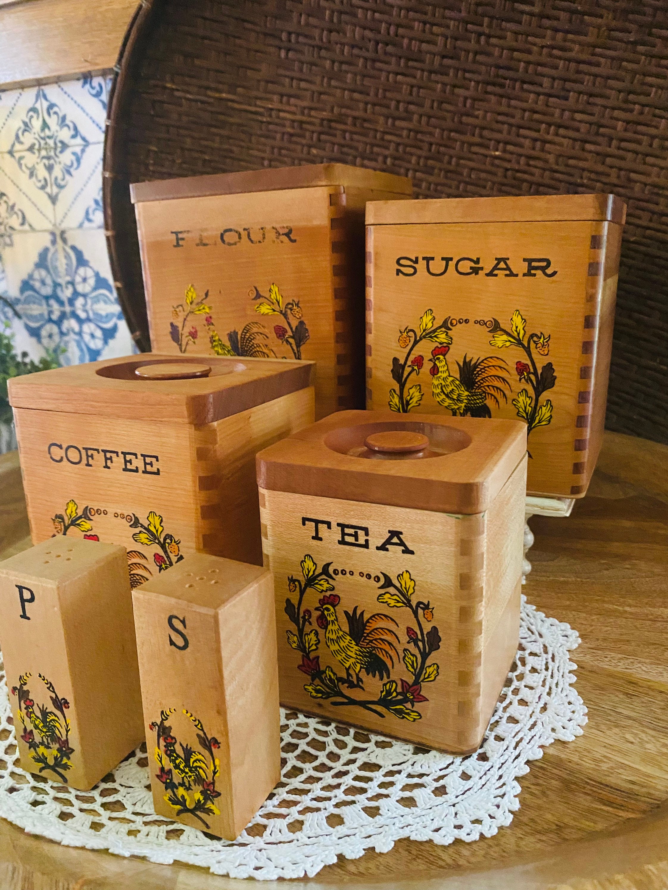 Wooden canisters cheap