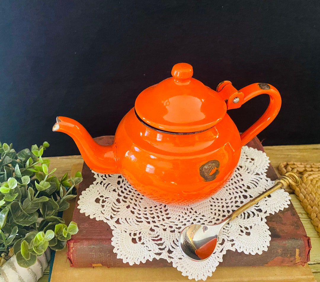 Vintage Enamel Teapot Made in Yugoslavia Etsy