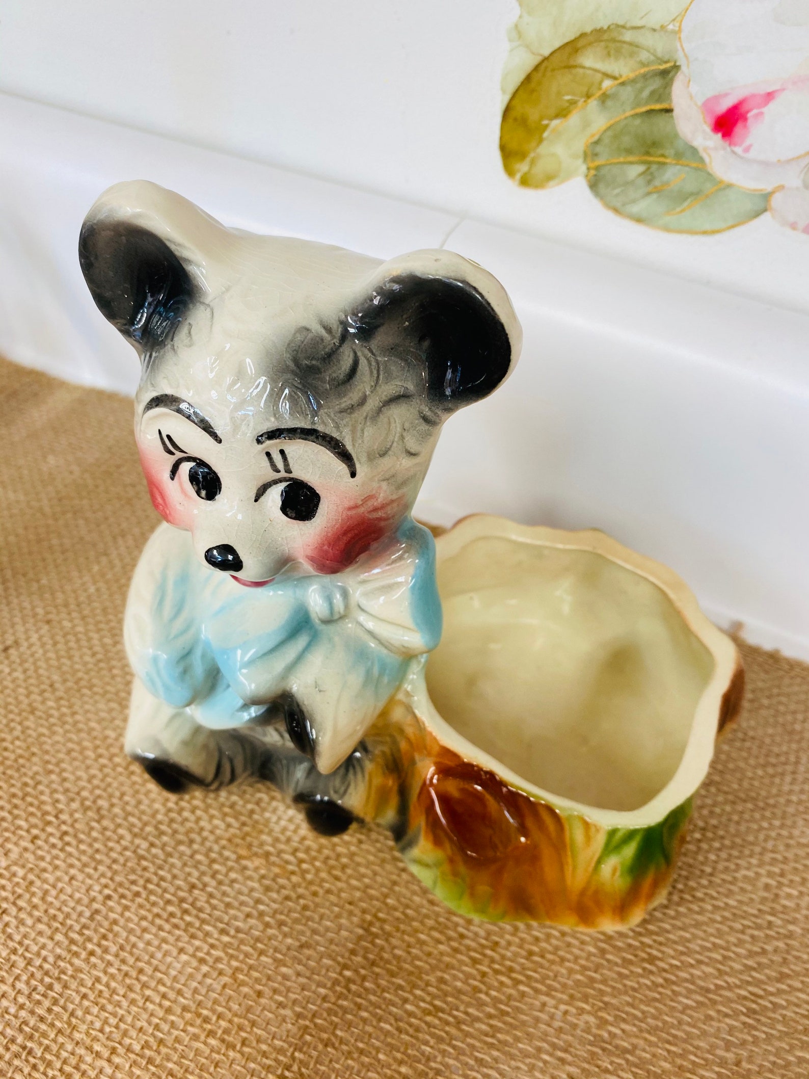 American Bisque Bear Planter Vintage Etsy