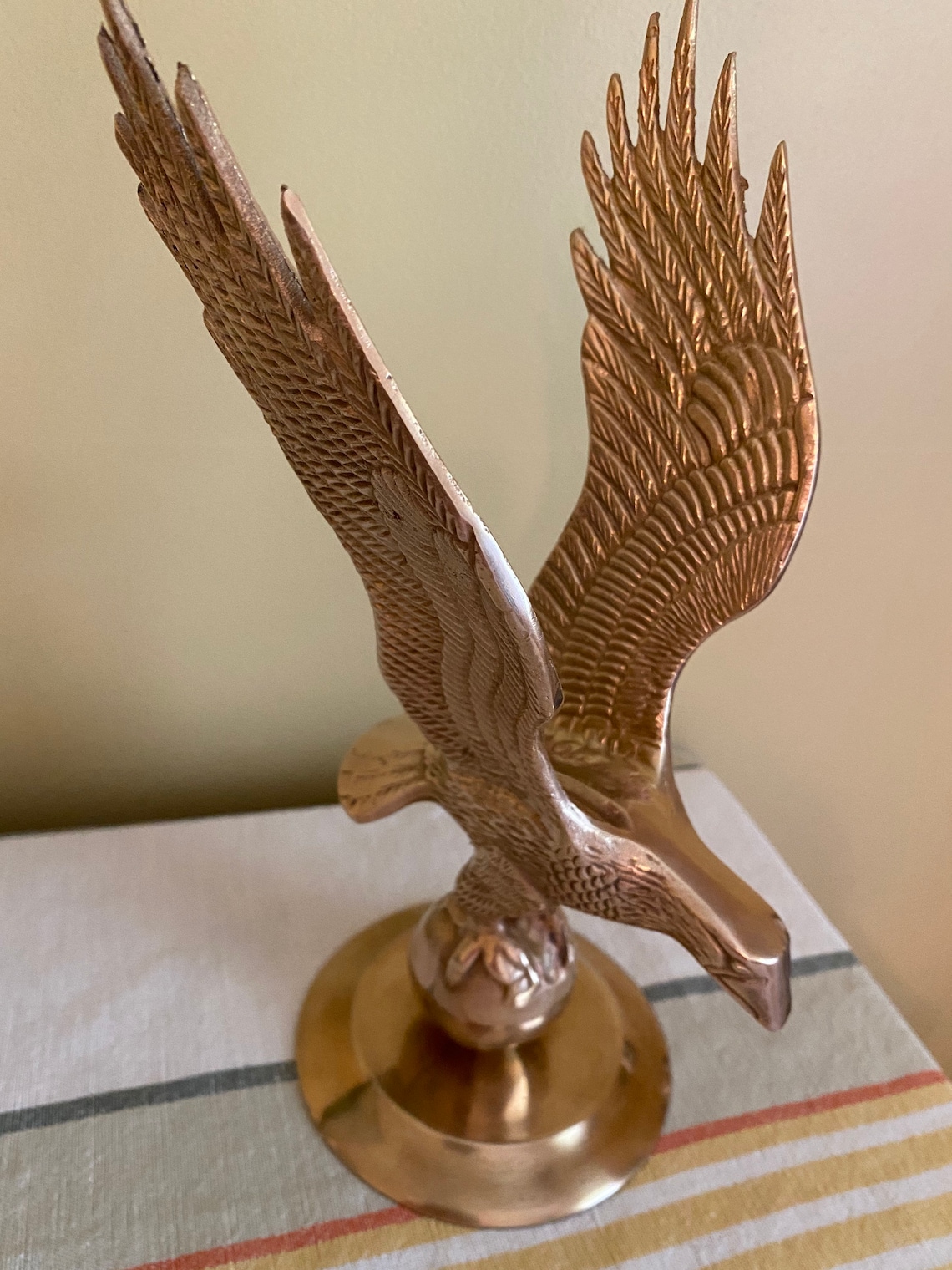 Large Vintage Brass Eagle 12 Etsy