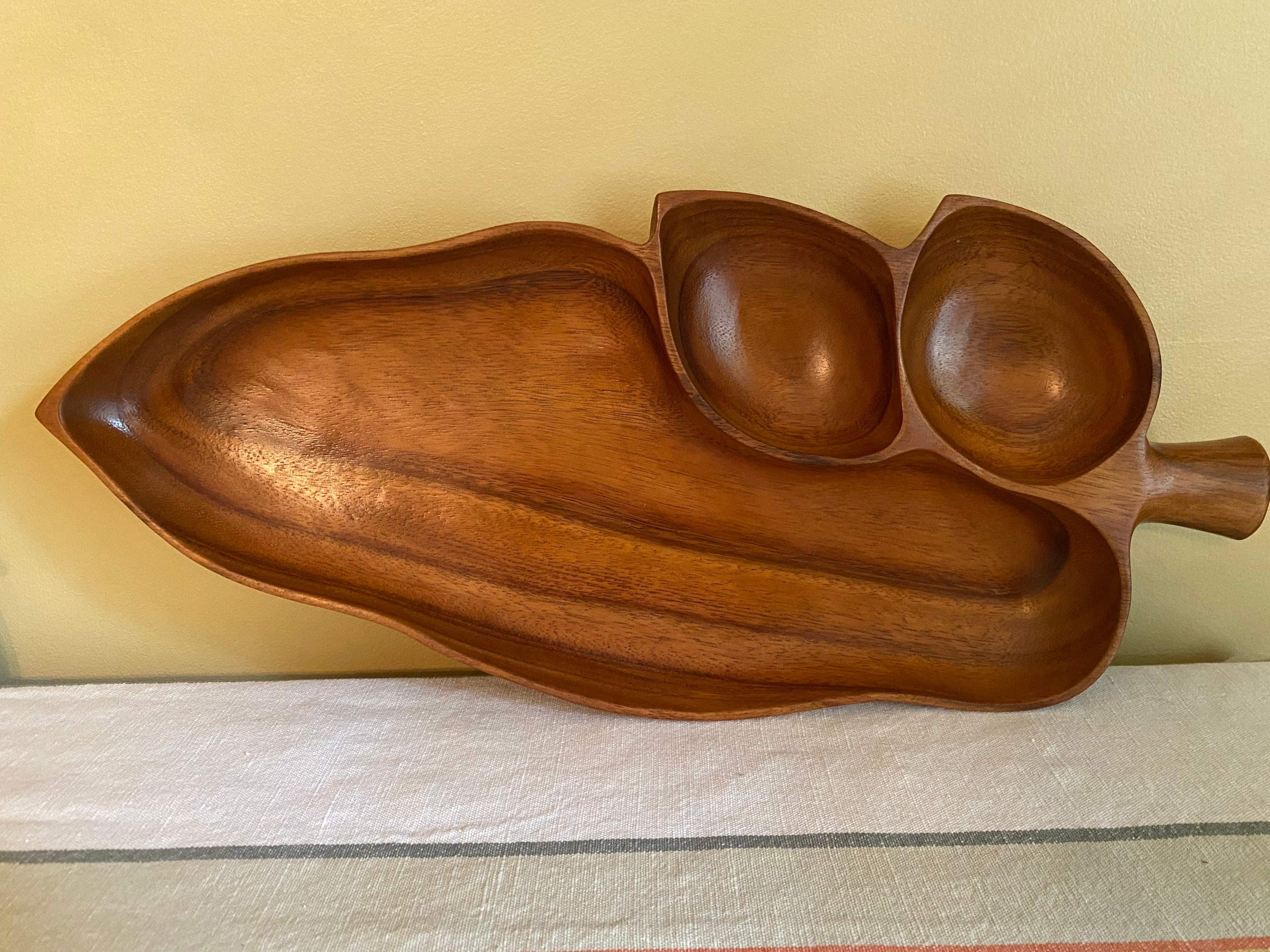 Large Genuine Monkey Pod Wood 3 compartment Tray Etsy