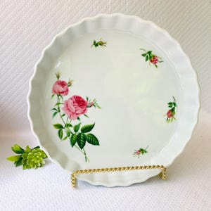 Christineholm Porcelain Rose Quiche Dish/ Pie Dish