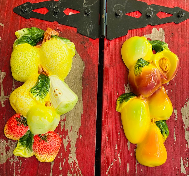 Vintage Ceramic Fruit Wall Decor / Kitchen Decor - Etsy