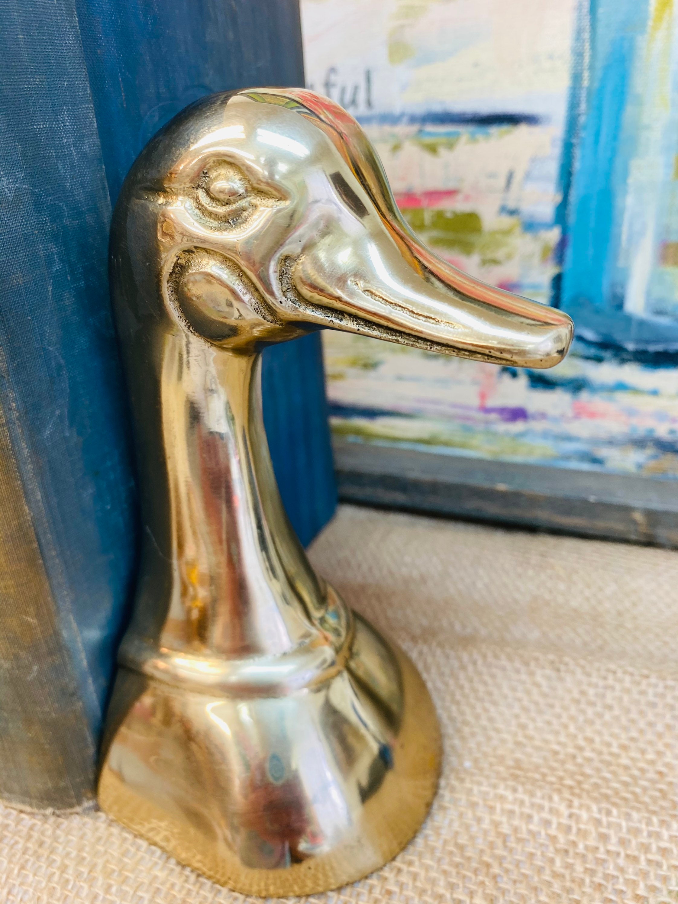 Brass Mallard Duck Bookends / Vintage Bookends/ Mid Century Etsy