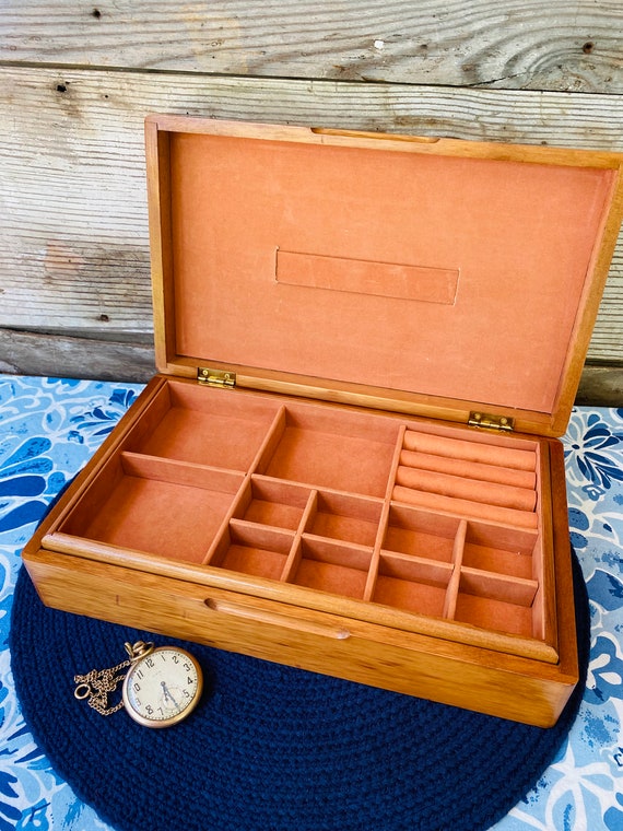 Oak Inlayed Wooden Jewelry Box w/ Tray - image 4