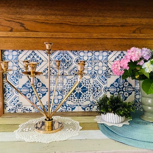 Vintage Mid-Century Modern Brass Candelabra - Rare & Unique