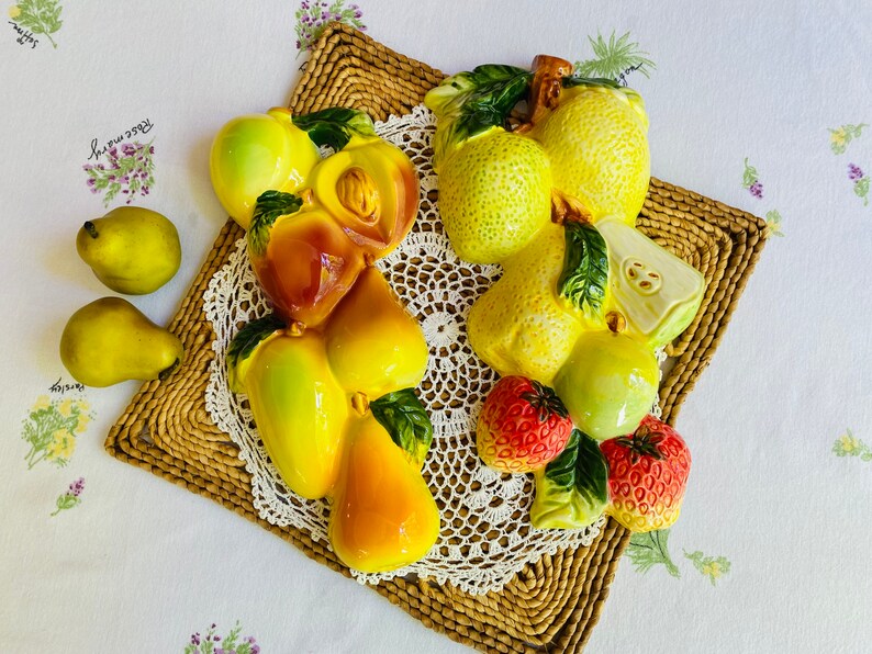 Vintage Ceramic Fruit Wall Decor / Kitchen Decor Etsy