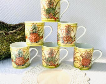 Set of 6 - Andrea by Sadek Pineapple Mugs