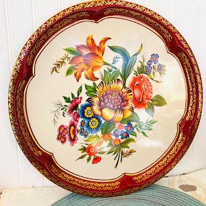 Large Metal Floral Tray
