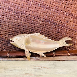 Vintage Brass Fish Ashtray