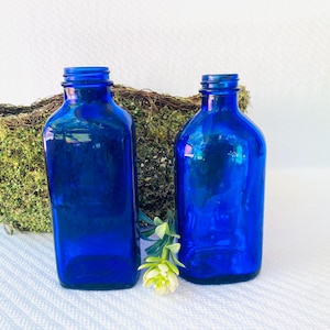 Pair of Cobalt Blue Vintage Bottles